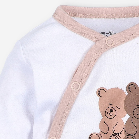 Бяло боди с плик от органичен памук Sweet Bears Nini