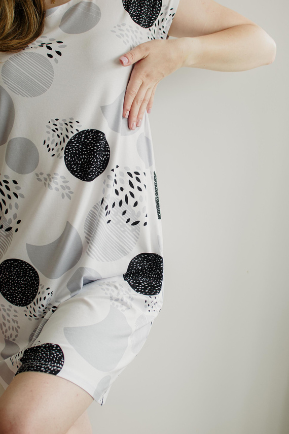 860 Amelia De Lafense нощница - къс ръкав, мека вискоза - сиво