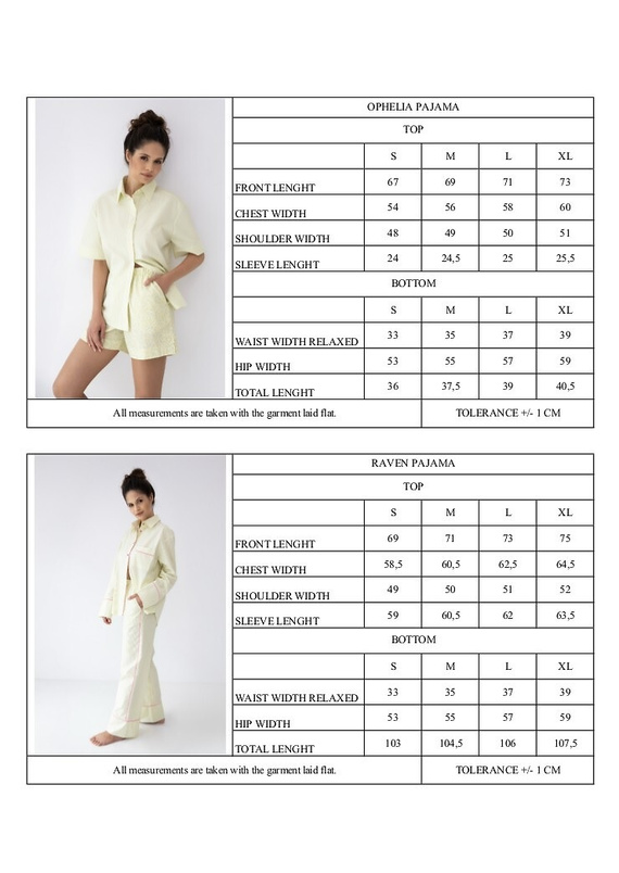 Дамска пижама Sensis Ophelia лимонена – 100% памук, лятна