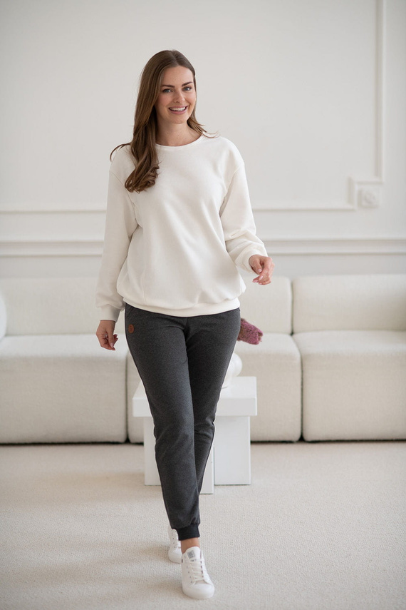 MilkItEasy! Milk&Love кремав суичър за кърмачки с щампа