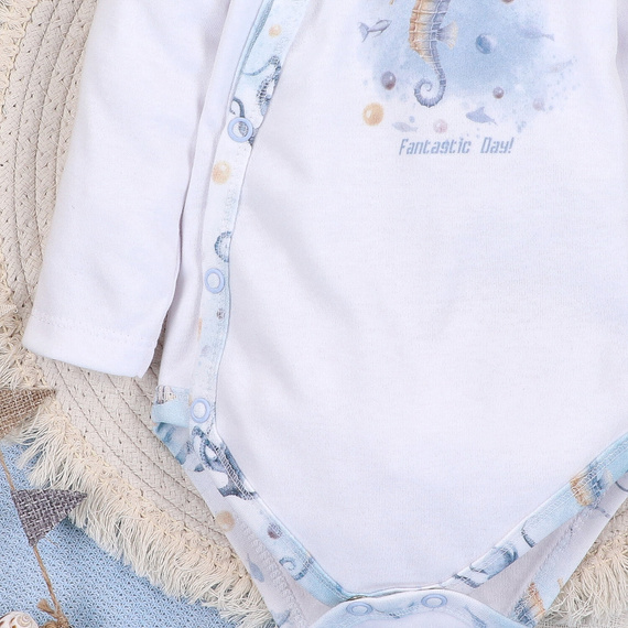 ABN-5442 Бяло боди плик Sea Of Joy Nini - органичен памук, за бебета