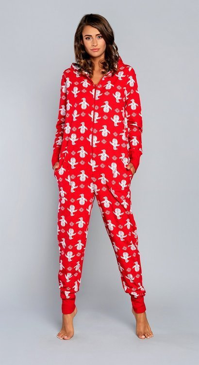 Дълъг дамски гащеризон Nana Италианска мода - червен 