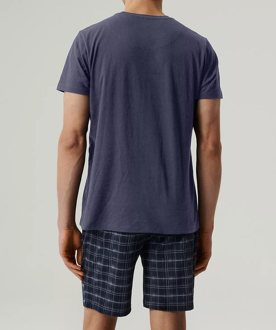 NMP-380 Мъжка пижама с къс ръкав Atlantic - тъмносиня