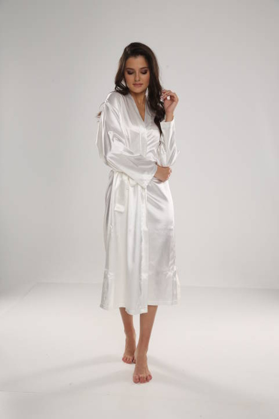 798 Класически дамски халат Forex - перла