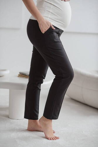 Класически панталон за бременни GraceFit Mama Milk&Love, графитен