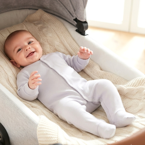 Бебешки гащеризон NINI ABN-3964 светлосив 100% органичен памук