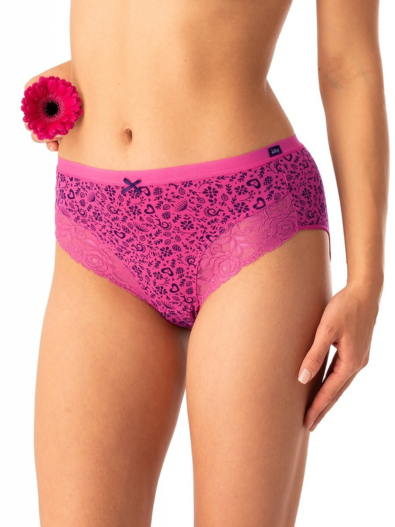 Дамски слипове Key LPC 760 pink navy blue - памук, удобни, комплект от 2 бр.