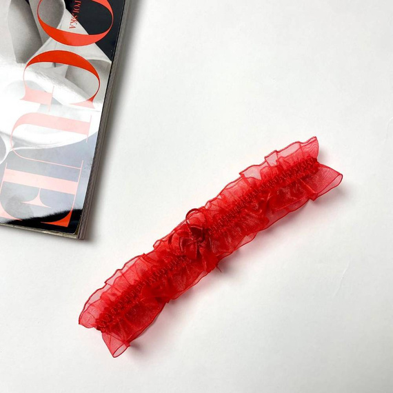 221 Шифонена жартиера De Lafense - червена