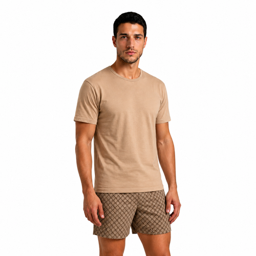 Sesto Senso 7268 Latte Мъжка къса пижама 100% памук Комфорт