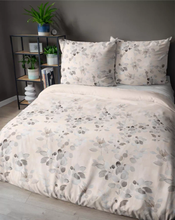 5084 B Домашен сатен Сатен спално бельо, крем Detexpol клонки