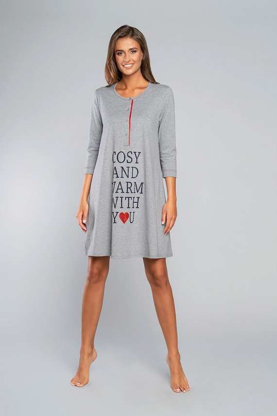 Тениска за бременност и кърмене Balm. 3/4 ръкав Italia Fashion - меланж