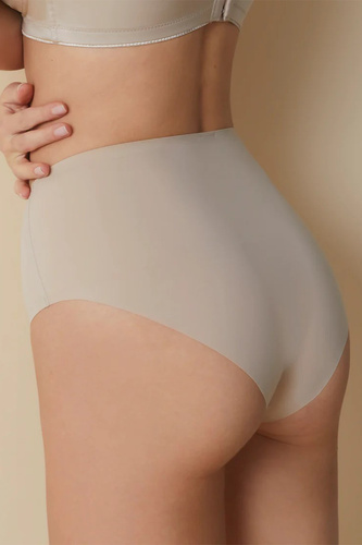 503 Дамски слипове Maxi Braga Selene, бежови - с висока талия, безшевни, оформящи