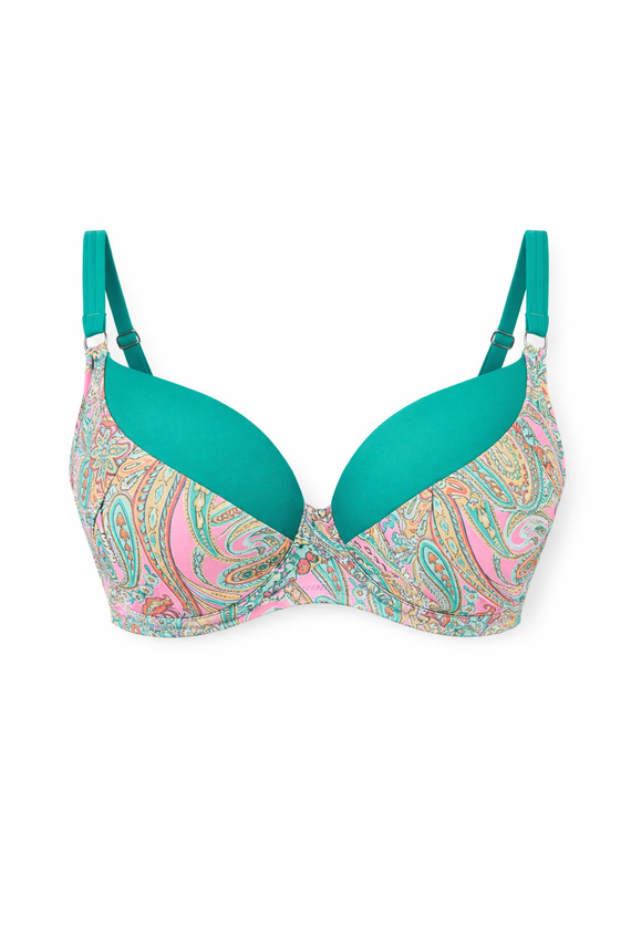 Mediolano Riviera 20005 бански сутиен Full Cup тюркоазов с пейсли мотив