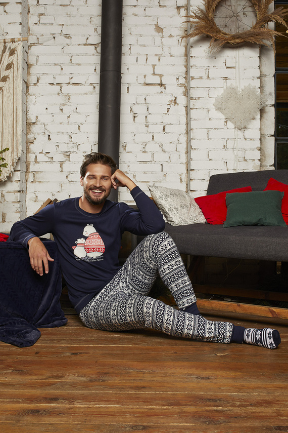 Arktyka Мъжка пижама Италианска мода - тъмно синьо