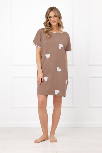 Italian Fashion Mila нощница Mega Soft с къс ръкав, сърца, памук