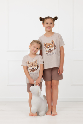 Детска пижама за момиче Shiba Italian Fashion 100% памук шорти