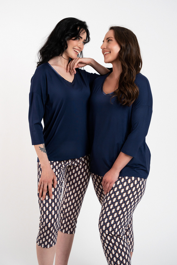 Milda Дамска пижама с 3/4 ръкав, 3/4 панталон Италианска мода