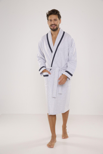 564 Мъжки халат Bruno De Lafense - светъл меланж 
