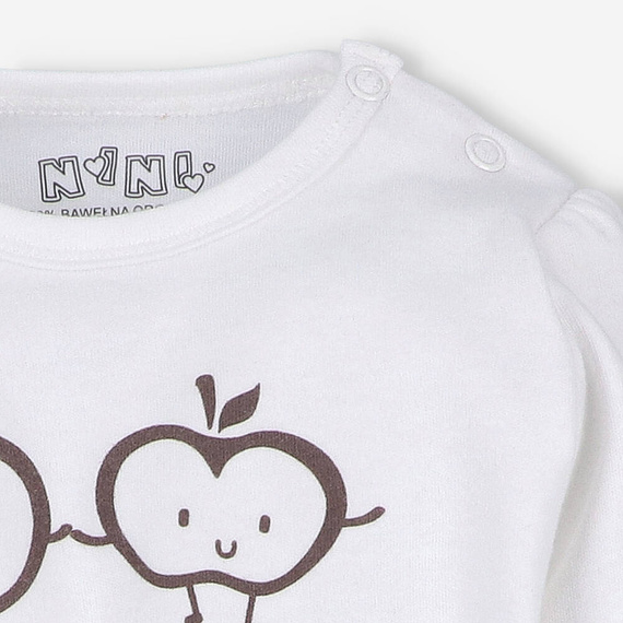 ABN-5295/ECR Боди от органичен памук в цвят екрю Happy Apples Nini