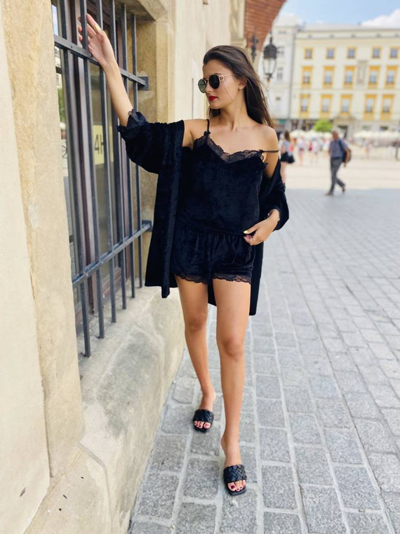 613 Milagros Дамска пижама Forex - черна