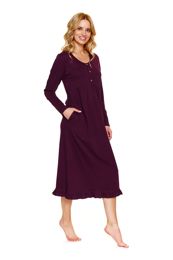 7318 Doctor Nap – Нощница за бременни и кърмачки от памук | Полско производство - бордо