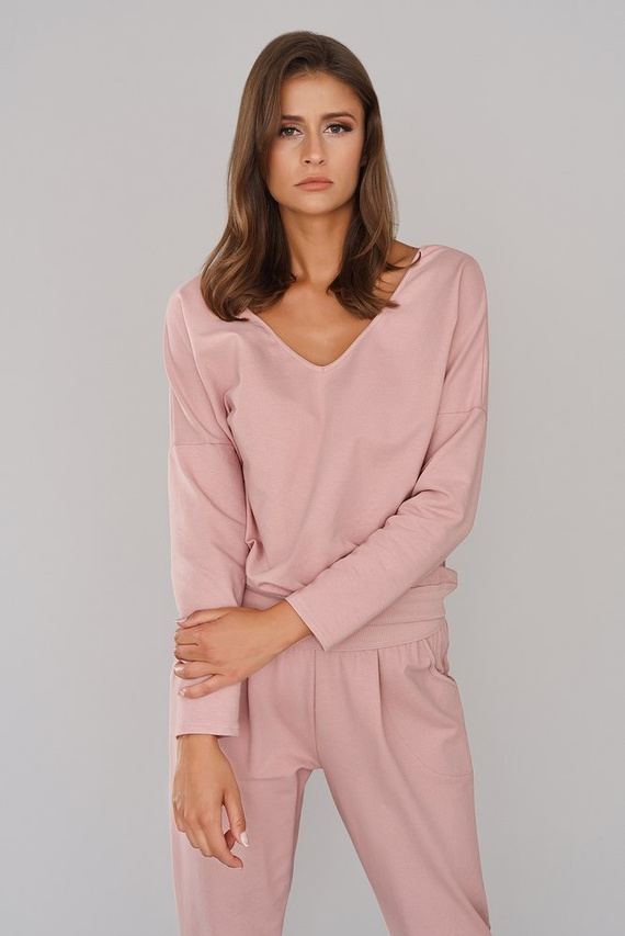 Karina Дамски комплект с дълъг ръкав и панталон Италианска мода - мента 