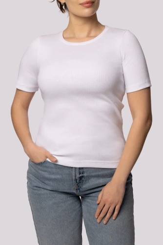 Дамска тениска на райе Mona, бяла