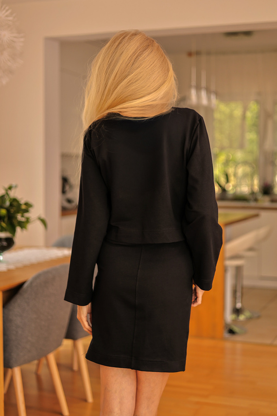 Dallas - дамски комплект: рокля + суичър, 95% памук 5% еластан | Полска марка Mirale - черен