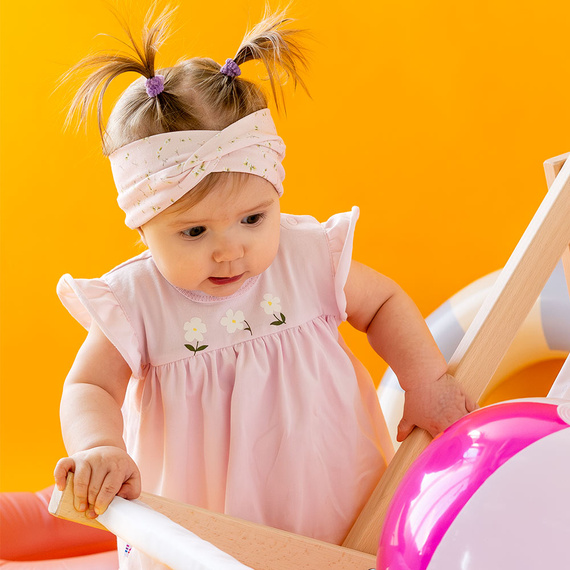 Рокля боди с къс ръкав Meadow Eevi - розово