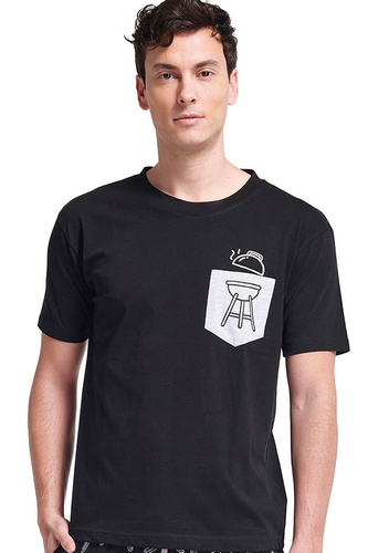 Gianna Мъжка пижама Sorbetto сива – къси ръкави, шорти, щампа, памук