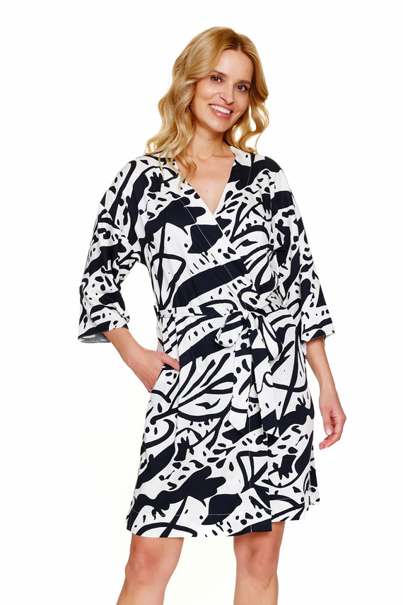 7311 Дамски халат Doctor Nap La Palma – вискоза, модерен принт