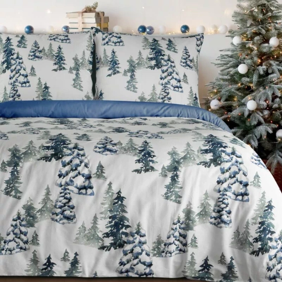 Коледно спално бельо Natal Eurofirany елхи 100% памук 105 г/м²