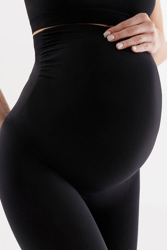 Seamless leggings mama Legginsy ciążowe Gabriella czarny