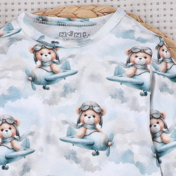 NINI ABN-5746/JSZ бебешко боди 100% бамбук Baby Bear Pilot с копчета