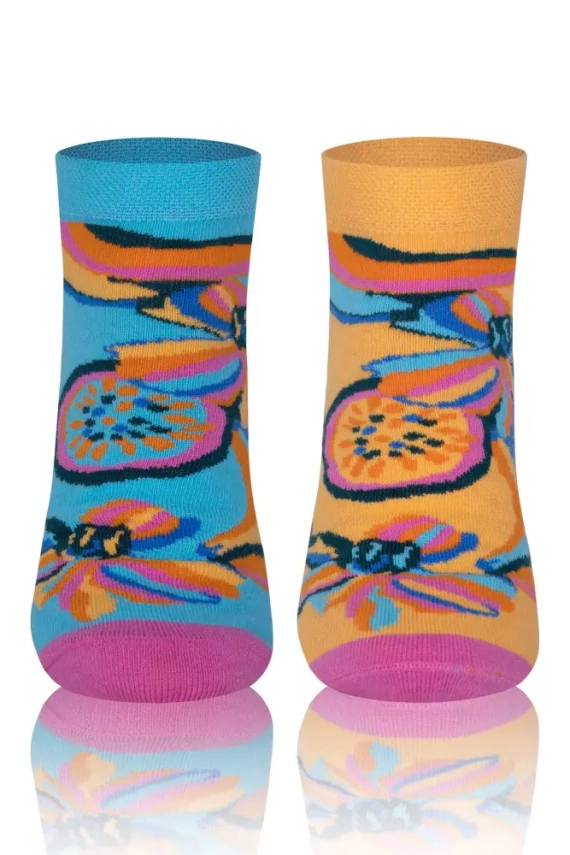  S141S Чорапи с крачоли Zanzi Италианска мода - разрошени/жълти/розови