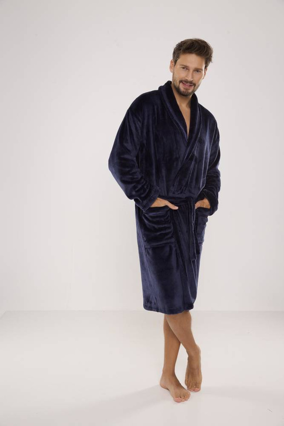 716 Мъжки халат Rafael De lafense - тъмносин