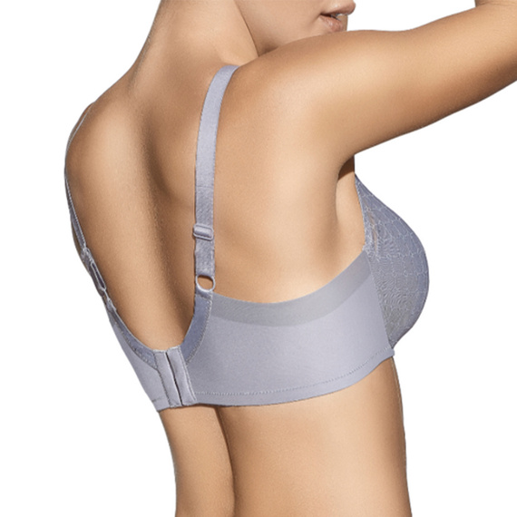 Подплатен сутиен Katia Selene, сив – с дълбоко деколте, вложки от тюл