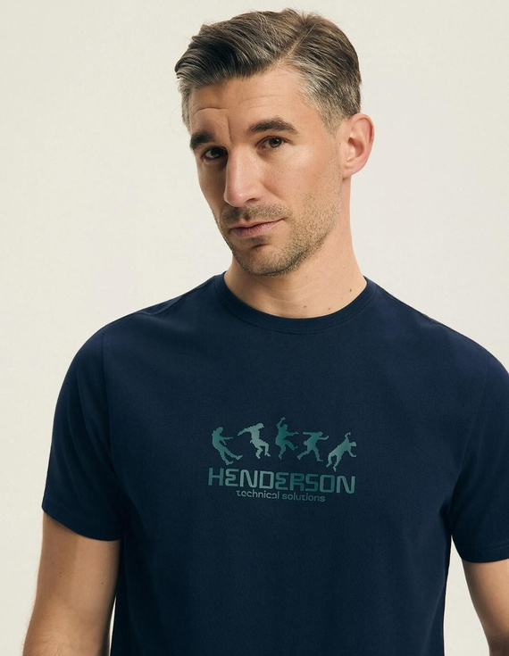 Мъжка пижама Henderson Core 44499 Bet Navy 100% памук с къс ръкав