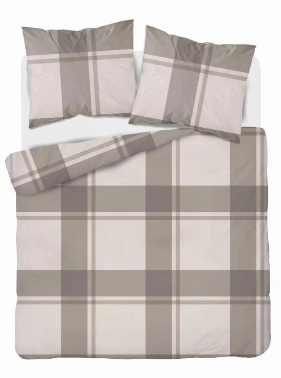 5218 B Спално бельо Detexpol бежово сатенено каре