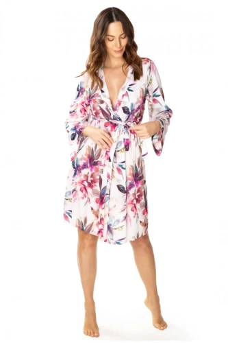 86663 Рокля Larisa Неглиже Чайка с флорален принт