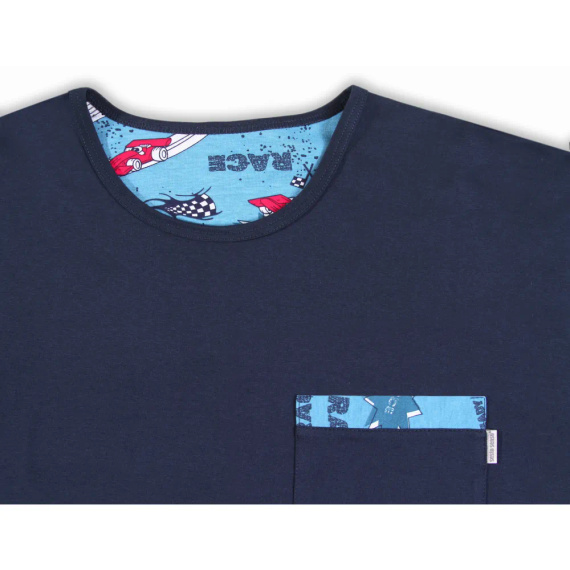 2660/10 Мъжка пижама с дълъг ръкав и панталон Sesto Senso - тъмносиня