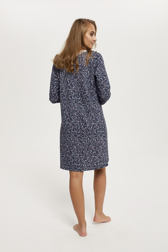 Flora нощница с дълъг ръкав Италианска мода - принт