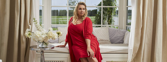 Song Дамски халат с 3/4 ръкав Италианска мода - червен