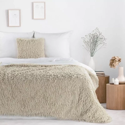 Одеяло Adore, одеяло с пухкава кожа, европердета, бежово