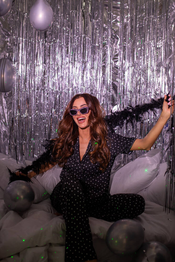 Ria Дамска пижама с къс ръкав и дълъг панталон Италианска мода - принт 