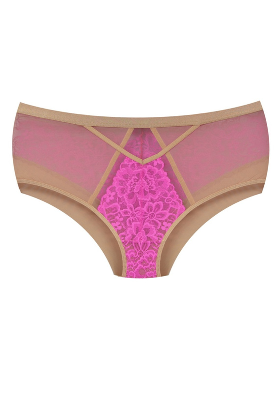 Mediolano Crazy Pink 19249 Пълни дантелени бикини в бежово и розово