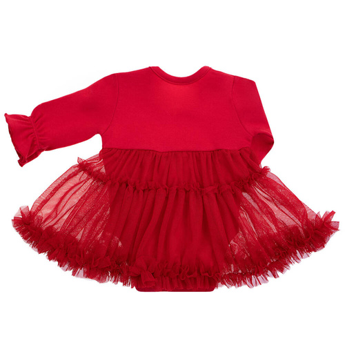 163158 Рокля-боди "Магията на Коледа" Никол - червена