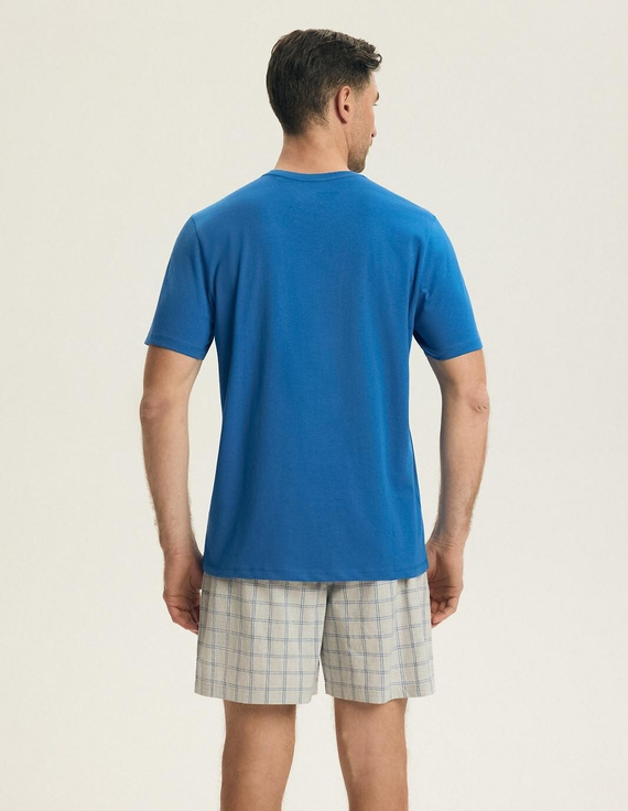 Мъжка пижама Henderson 43453 Nori синя – 100% памук, лятна