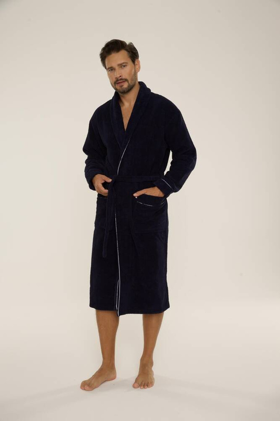 735 Manuele мъжки халат De Lafense - тъмносин