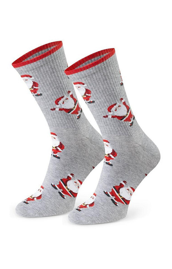 Арт.136 Мъжки коледни чорапи Steven меланж сиво 166 – Коледни десени, памук